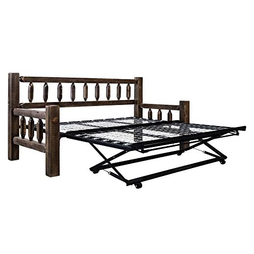 Montana Woodworks Homestead Collection Day Bed with Pop Up Trundle Bed, Stain & Lacquer Finish