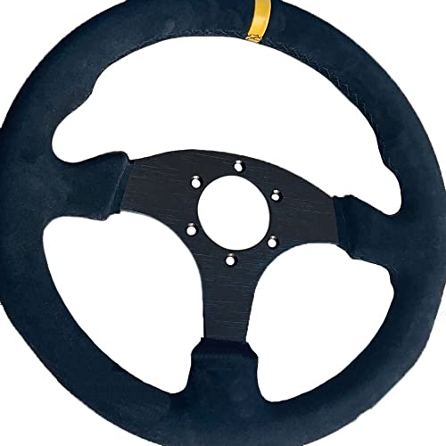 INOKAI Volant Sport,Racing Volant Volant Plat de Course de 13 Pouces 330mm Volant de Jeu de Course en Cuir Universel Automatique (Color : 2)