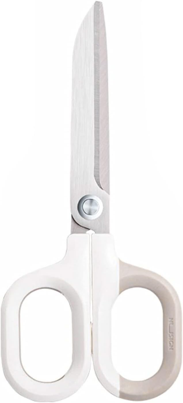 Multipurpose Scissors, Comfort-Grip Handles Sharp Scissors for Office Home School Craft Sewing Fabric Supplies (6", White)