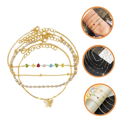 Tobillera con capas de pulseras GALPADA dile adiós a los complementos aburridos y sin brillo 7
