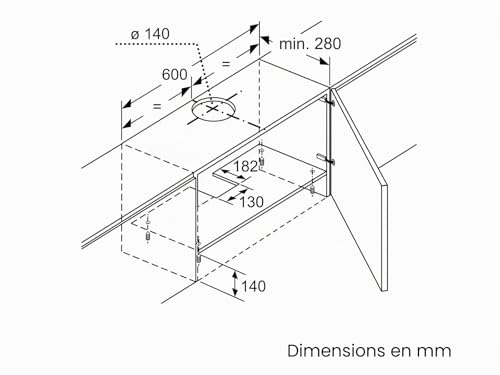 Hotte Semi-Intégrée Bosch DFT63AC50 – 360 m³/h, 3 Vitesses, Éclairage LED - vue 10