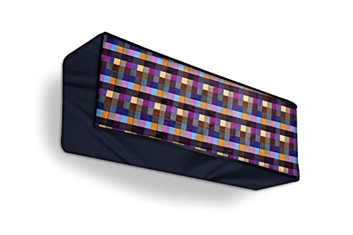Image of Stylista Split ac cover for indoor and outdoor unit of 2 ton ac waterproof and dustproof Blue Mini Check pattern