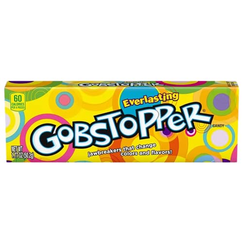 Everlasting Gobstopper Jawbreaker Candy,1.77 Oz - Hard Candy Assorted Fruit Flavors Multicolor Candy Bundle with SAVANOVA resealable candy pouch (Pack of 5)