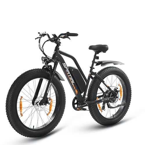 SPATIAL Electric Bike, 26" 4.0'' Fat Tire Mountain Ebike with 48V 13Ah 624 Wh Battery, Up to 104KM Range, 250W 80Nm Motor, LCD Display with 5 PAS, MTB for Adult Man and Woman (Parrot-Dark)