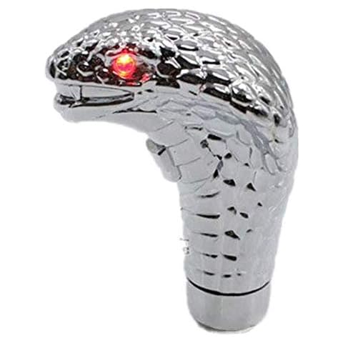 Auto-plaza Universal Gear Shift Knob Snake Shape Shift Knob Shifter Gear Stick Shift Lever Head with Red LED Lights Cover