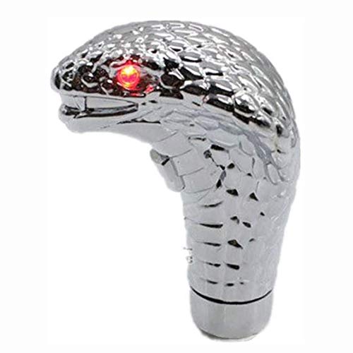 Auto-plaza Universal Gear Shift Knob Snake Shape Shift Knob Shifter Gear Stick Shift Lever Head with Red LED Lights
