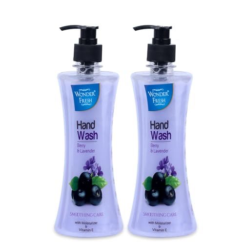 Image of Premium Liquid Foam Handwash Bottle with Pump | Germ Protection Liquid | Moisturizing Handwash | Soft on Hands | Flavored (Pack of 2, Berry and Lavender, Purple)