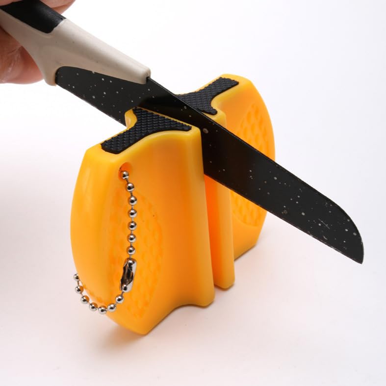 Ceramic Knife Sharpener Professional Grade Sharpening Tool with 2 Stage Coarse Medium and Fine Grinding for Kitchen Knives