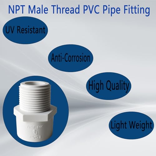 Ytfsa 1/2 NPT 1/2 Inch Npt Male Thread Pvc Pipe Fitting Adapter Connector thumb #3