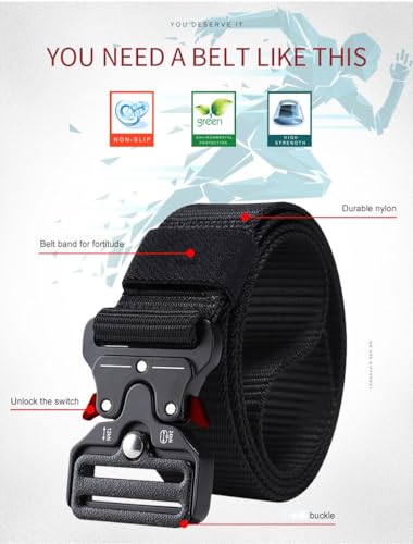 Men's Belts, tactical belts, Military Training Belt With Adjustable Knot And Quick Release Buckle2