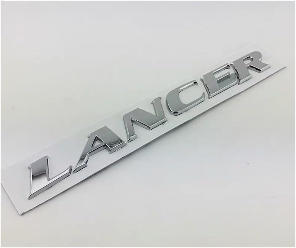 Car Emblems for Mitsubishi Lancer, Badge Decal Stickers Trim Logo Sign Sticker Hood Rear Trunk Side Door Window Emblem Styling Decoration Accessories, Vehicle Emblems,Silver