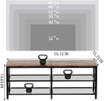 55 inch TV Stand with 3-Tier Storage Shelves, Entertainment Center, TV Console Table for Living Room, Bedroom (Brown)