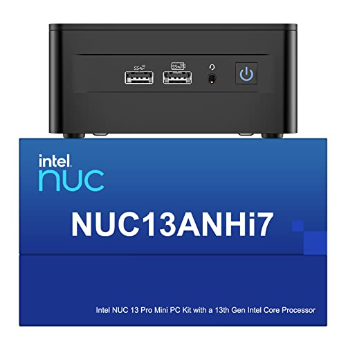 Intel NUC 13 Pro NUC13ANHi7 Arena Canyon Mini PC, Core i7-1360P, Barebones, NO RAM, NO SSD, NO OS, Mini Computers for Business Home Office, Support 8K/4K Quad Display/WiFi 6E/BT 5.3/Thunderbolt 4
