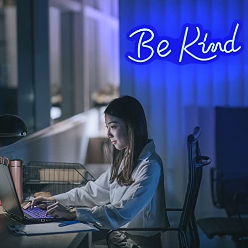 Image of Be Kind Neon Signs for Wall Decor Neon Lights for Bedroom Led Signs Suitable for Living Room Man Cave Beer Bar Gameroom Hotel Birthday Party Restaurant Wedding Christmas 17.5 * 7 Inch(Blue)