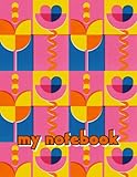  My Notebook: Lined Composition Notebook, Aesthetic Design Retro Style Cover, Risograph Print Effect
