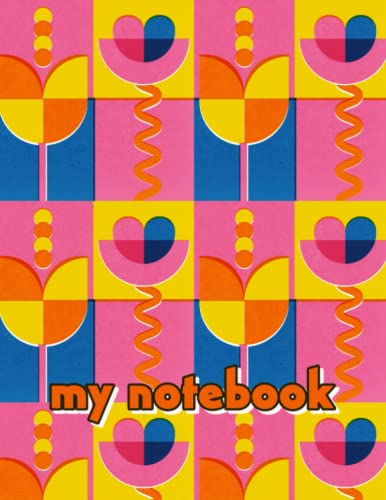  My Notebook: Lined Composition Notebook, Aesthetic Design Retro Style Cover, Risograph Print Effect