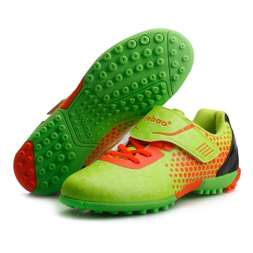 Kids Soccer Shoes Laceless Turf Outdoor Boys Girls TF Football Little Big Child Soccer Cleats2