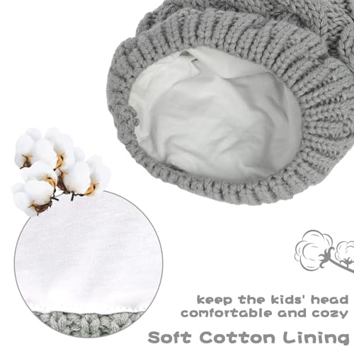 Image of RAOEXI Unisex Baby Toddler Hat and Mitten Set Winter Knitted Thick Warm Beanie Cap Gloves for Infant Boys Girls