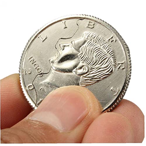 Xunfee Magic Bites Mord De Morsure Dollar Pliant Pièce Demi Dollar avec Bande De Caoutchouc De Remplacement Bouchent des Tours De Monnaie Magique Cover