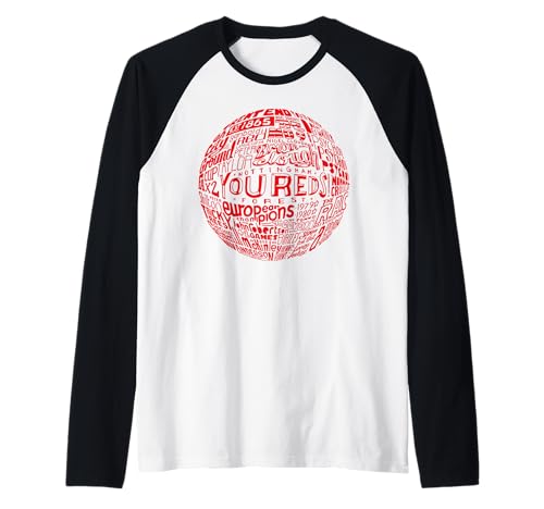 Nottingham Forest red typography football Raglan Baseball Tee