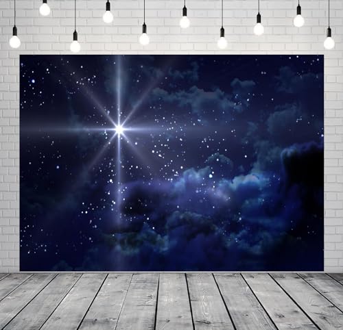 Fondo fotográfico BELECO 3x2 m Estrella Navidad cielo azul miniatura 2