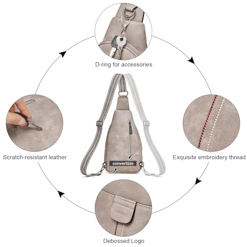 Image of cakang Womens Sling Bag Crossbody Bags for Women Vegan Leather Sling Backpack Daypack Fanny Pack Crossbody Purse Travel