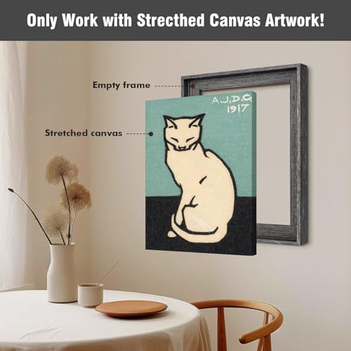 Image of Canvas Floater Frame for 8x8 Wedding Paintings,0.9 inch Deep,Gray