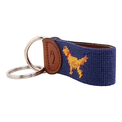 Image of Leather Hand-Stitched Needlepoint Key Fob or Key Chain