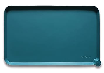 Hoki Found L Silicone Pet Food Mats Tray - Non Slip Pet Dog Cat Bowl Mats Placemat - Dog Pet Cat Feeding Mat - Waterproof Dog Cat Food Mats -Pet Water Mats for Carpet -Dark Green