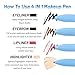 4 in 1 Multi-Functional Makeup Pen - 4 Colors All in One Makeup Pen,with Eyeliner Eyebrow Lip Liner Highlighter,Waterproof Long Lasting Touch Up Pencil