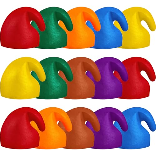 Jadive 15 Stück Zwergenmützen Wichtelmütze Zipfelmütze Elfenhut Hexenhut Fasching Partyhütchen Zwerge Kostüm Accessoire Erwachsene Gruppen Kostüm Zubehör für Halloween Weihnachten Karneval Party