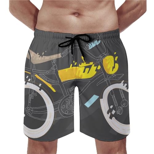 Short de bain homme moto UMENG : maillot séchage rapide et léger avec poches à cordon S