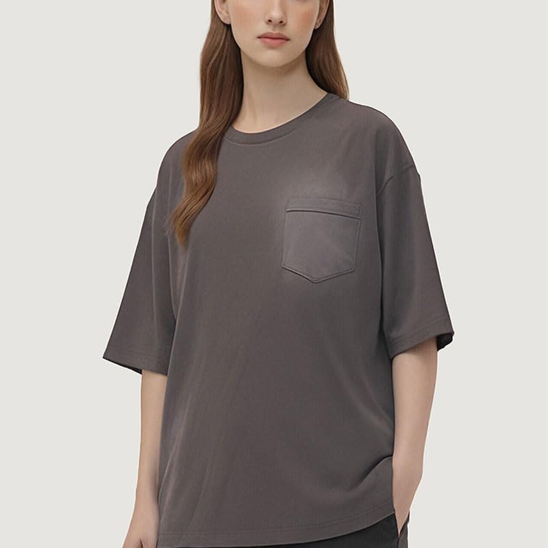 Retro Loose Short Sleeves Cotton Round Neck Pullover T-Shirt Breathable Sweat-Wicking Sports Vest