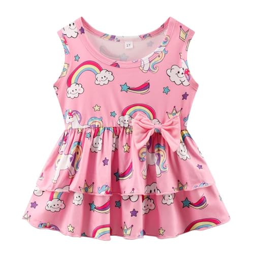 Image of Girls 2 Piece Outfit Summer Short Set Sleeveless Bow Knot Tank Top and Shorts Cute Clothes for Toddler Girls
