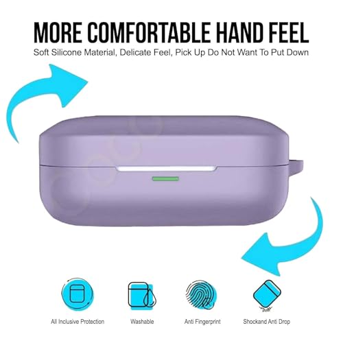 Image of Soft Silicone Case Cover Compatible for Realme Buds Air 7 | 7 Pro (Lavender Purple)
