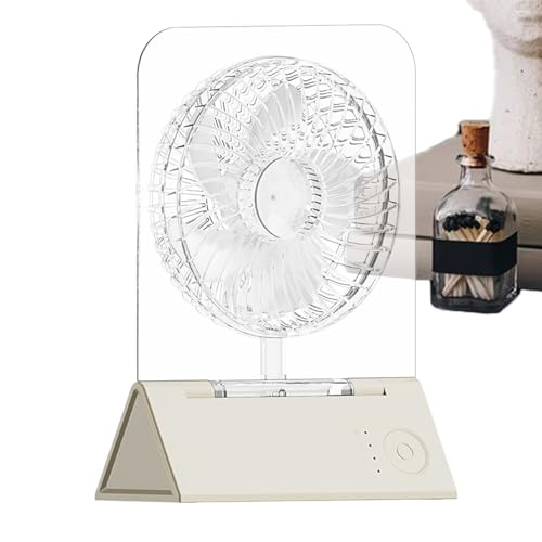 Ventilador silencioso, ventilador de escritorio - Ventilador personal de pared magnético - Refrigerador portátil recargable con cuatro velocidades de viento ajustables para dormitorio, sala de estar