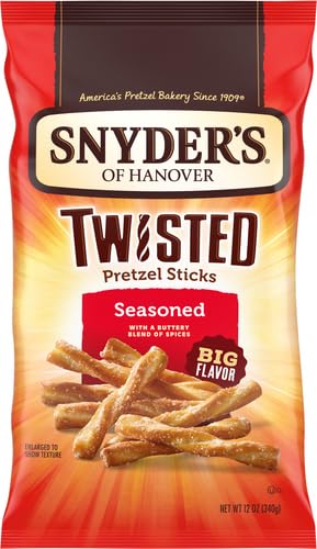 Image of Snyder's of Hanover, Seasoned Twisted Pretzel Sticks, Bag, 12 Ounce (Pack of 12)