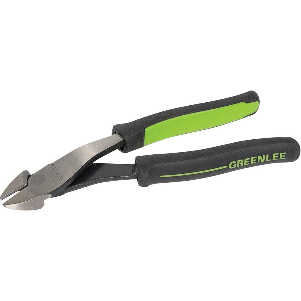 Greenlee 0251-08AM High Leverage Diagonal Cutting Pliers, Angled Molded Grip, 8"