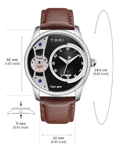 CIVO Reloj-Hombre Analógico-Correa de Cuero-Reloj con Caja - Impermeable Fecha Casual Elegante Cuarzo Reloj de Hombre Caso Plata, Regalo Hombre