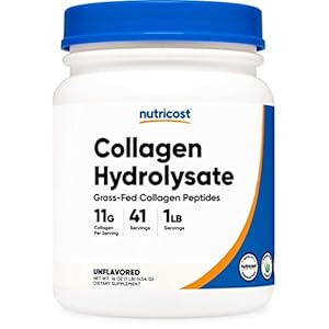 Nutricost Grass-Fed Collagen Powder 1LB (454 G) – Grass Fed Bovine Collagen Hydrolysate (Unflavored) – Collagen Peptides