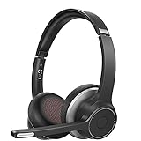Soulsens Auriculares Inalámbricos con Micrófono, Auriculares para Computadora con Micrófono con Cancelación de Ruido, Auriculares Comerciales para PC, Teléfono Celular, Skype, Zoom