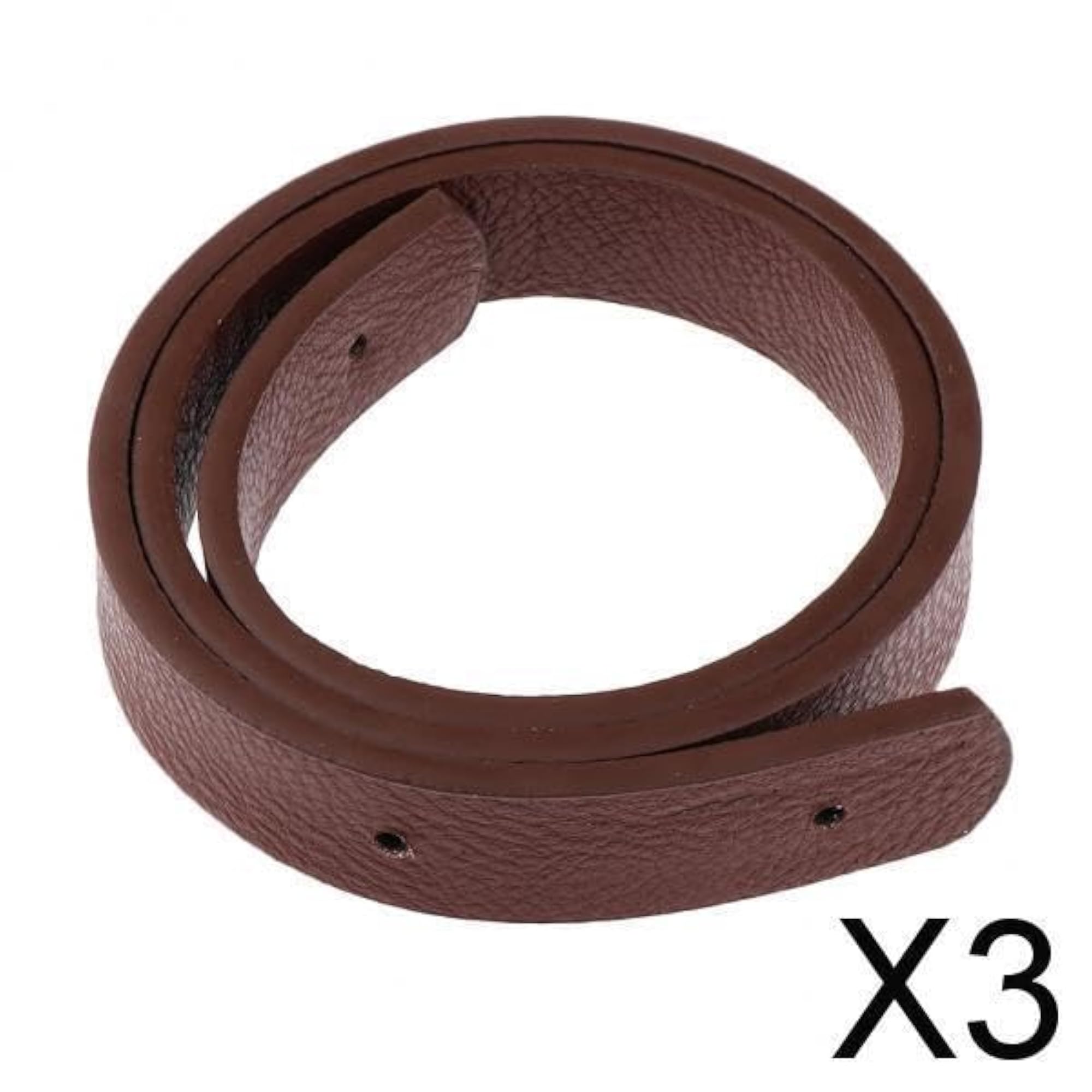 3x Detachable Handbag Handle Bag Belt, Dark Brown