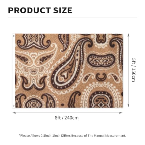 Drapeau rétro marron en polyester durable et oeillets robustes - 4