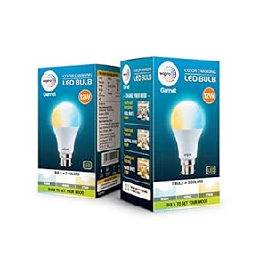 wipro Garnet 12W Color Changing LED Bulb (Pack of 2, B22)