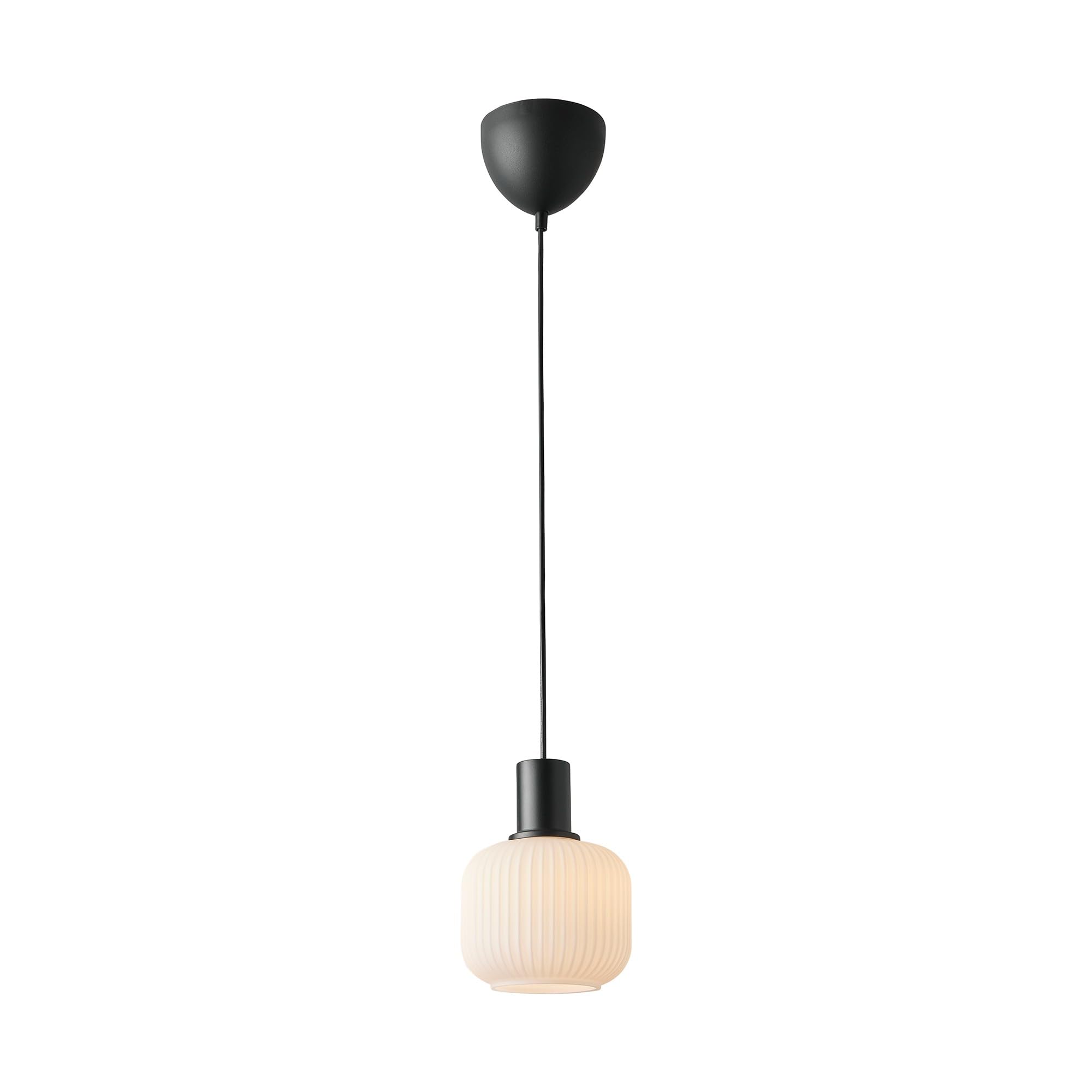 Nordlux Milford Pendant Light Black Glass Bedroom E27 Mains 15cm