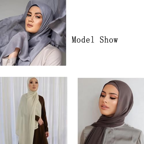 Yeieeo Women's Hijab Lightweight Breathable Solid Color Soft Cotton Hijab for Women Muslim Fashion Scarves3