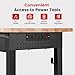 ENJOYWOOD Work Bench with Storage Adjustable Workbenches with Drawer for Garage 48 Inch Rubber Wood Top Garage Workbench with Pegboard, Power Outlets for Woodworking,Home, Office, Workshop