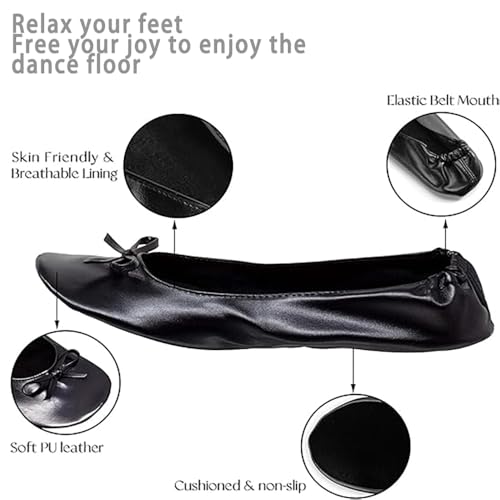Women's Foldable Dance Shoes Ballet Flats2
