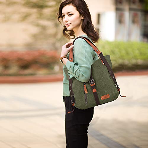 SHANGRI-LA Purse Handbag Tote shoulder Bag for Women Casual School Hobo Bag Rucksack Convertible Backpack - Green