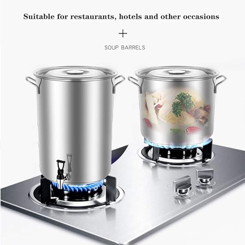 Olla de acero inoxidable con tapa, resistente, grado alimentario, 304, pulido con espejo, versátil para todos los tipos de estufas.